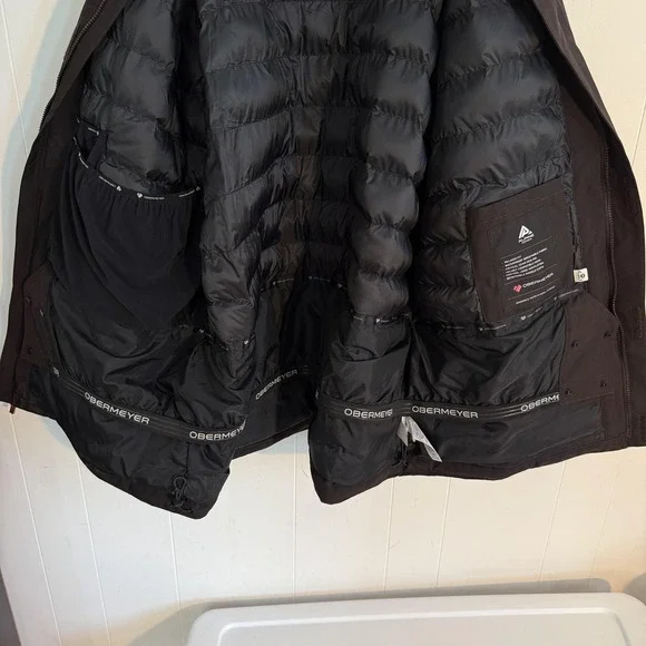 Obermeyer $399 Men's Ridgeline Dark Brown Insulated Ski Jacket w/ Faux Fur, 2XL